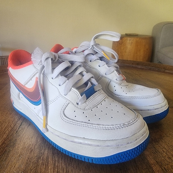 Nike Air Force 1 LV8 GS Offset Swoosh White Red Blue DX1787-100 Kids 4Y - Picture 11 of 15
